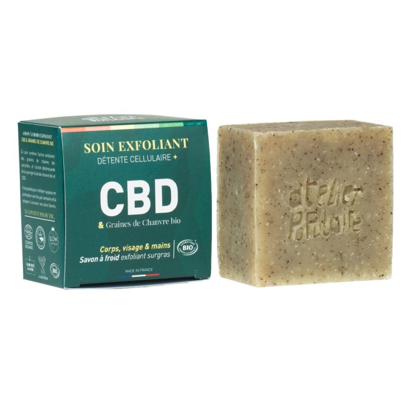 ATELIER POPULAIRE  Soin exfoliant detente CBD Savon a froid